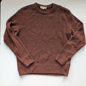 Madewell Donegal Crew Neck Sweater Cherrywood Red Speckled Men's Med Wool Blend